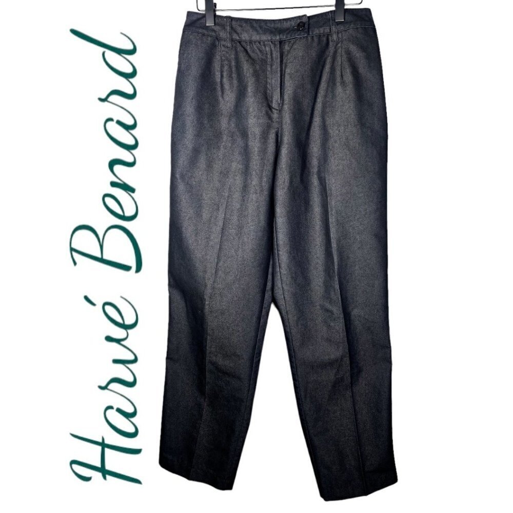 HARVÉ BENARD Vintage Lightweight High Rise Denim Trouser Dress Pants Charcoal, 8